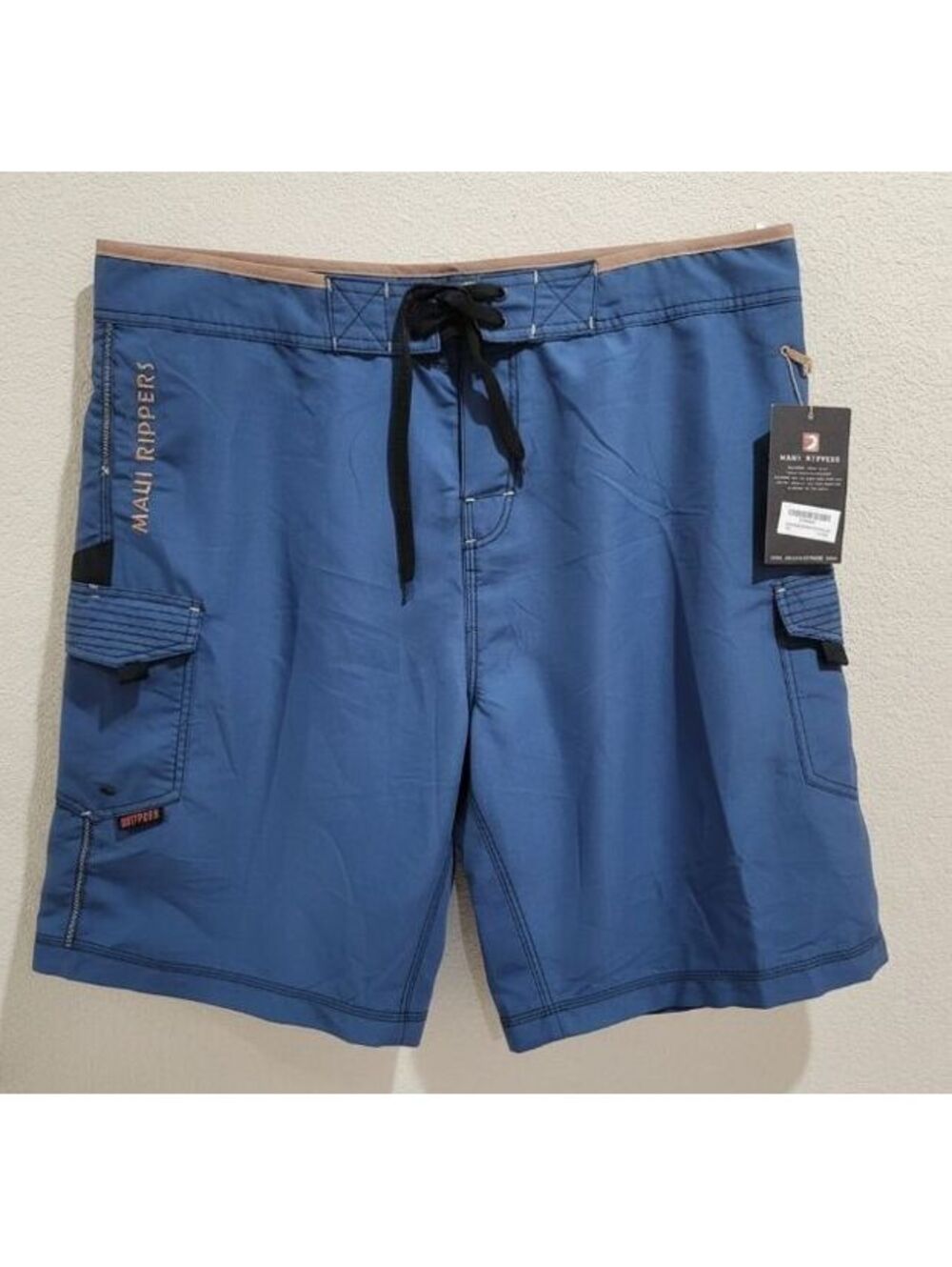 Maui Rippers Hawaiian Octo Tako Fishing Board Shorts Men Size 42 Blue Cargo NWT